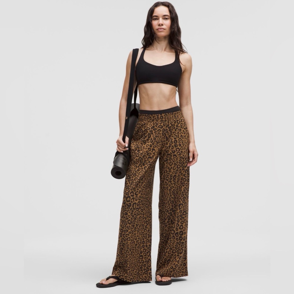Lululemon Swift Midrise Leopard Print Wide-Leg Pants